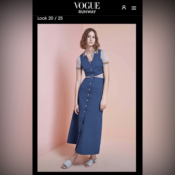 Jill Stuart Justina High-Waist Snap-Front Maxi Skirt Lapis Sz 0 *NWT* - Picture 8 of 9